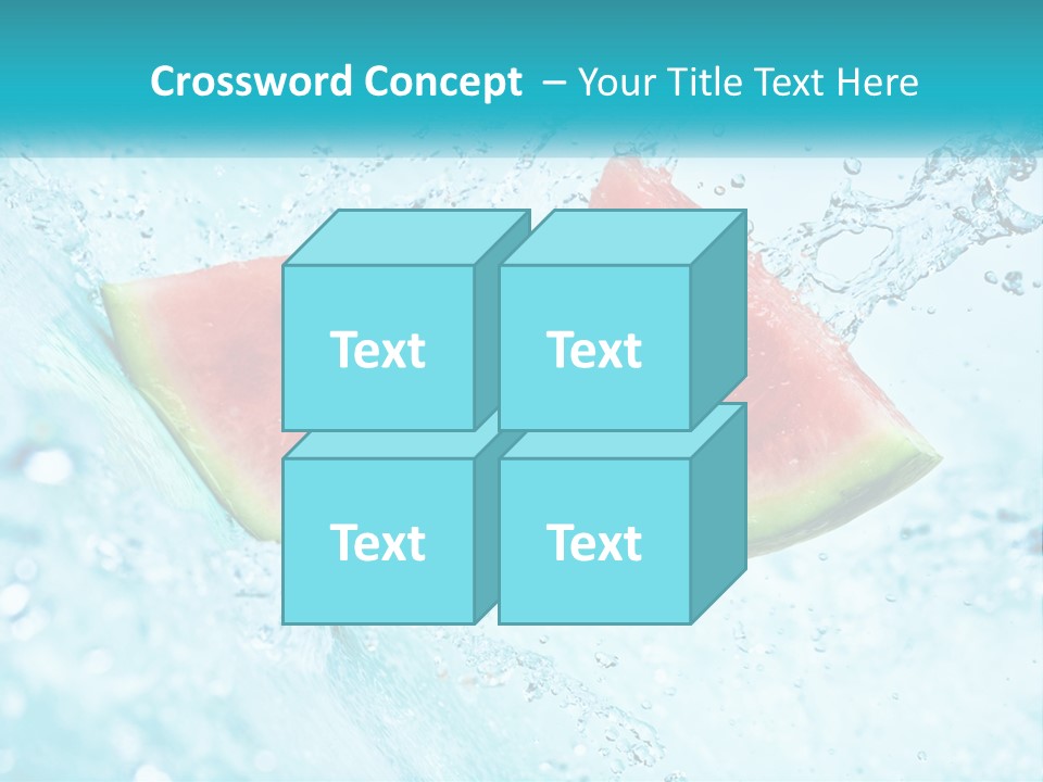 Two Slices Of Watermelon Are In The Water PowerPoint Template