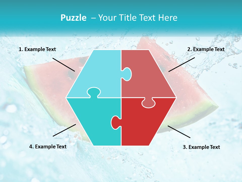 Two Slices Of Watermelon Are In The Water PowerPoint Template