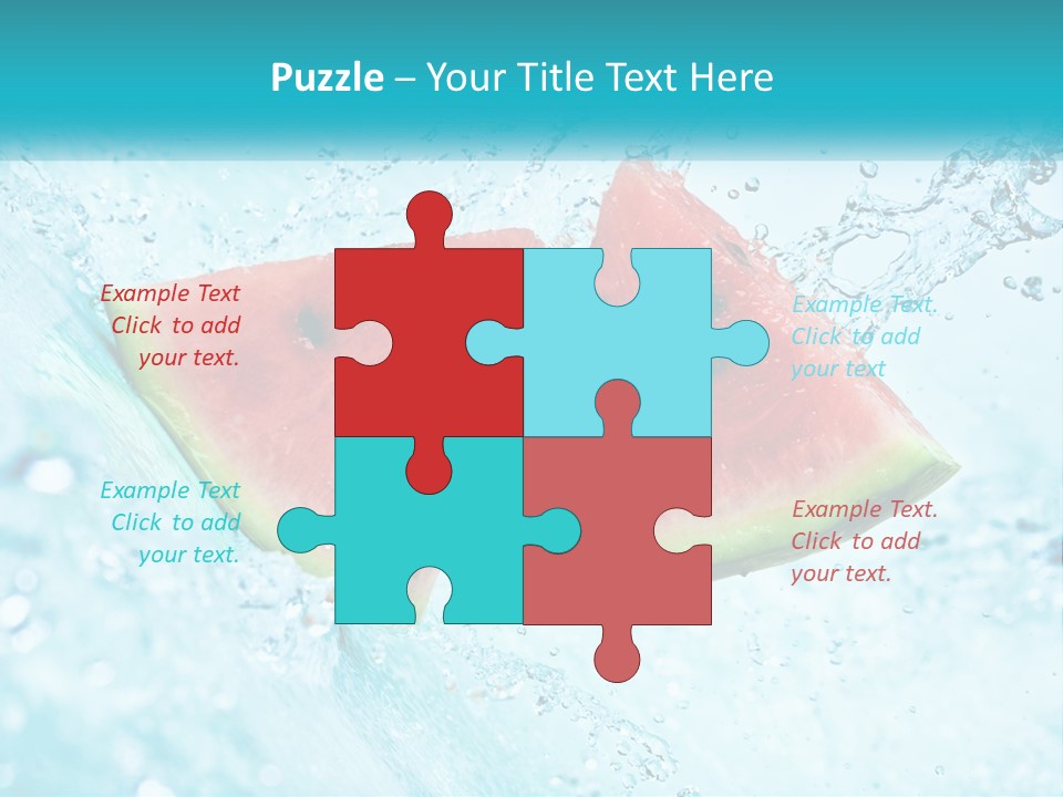 Two Slices Of Watermelon Are In The Water PowerPoint Template