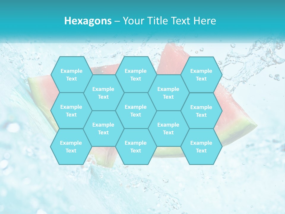 Two Slices Of Watermelon Are In The Water PowerPoint Template