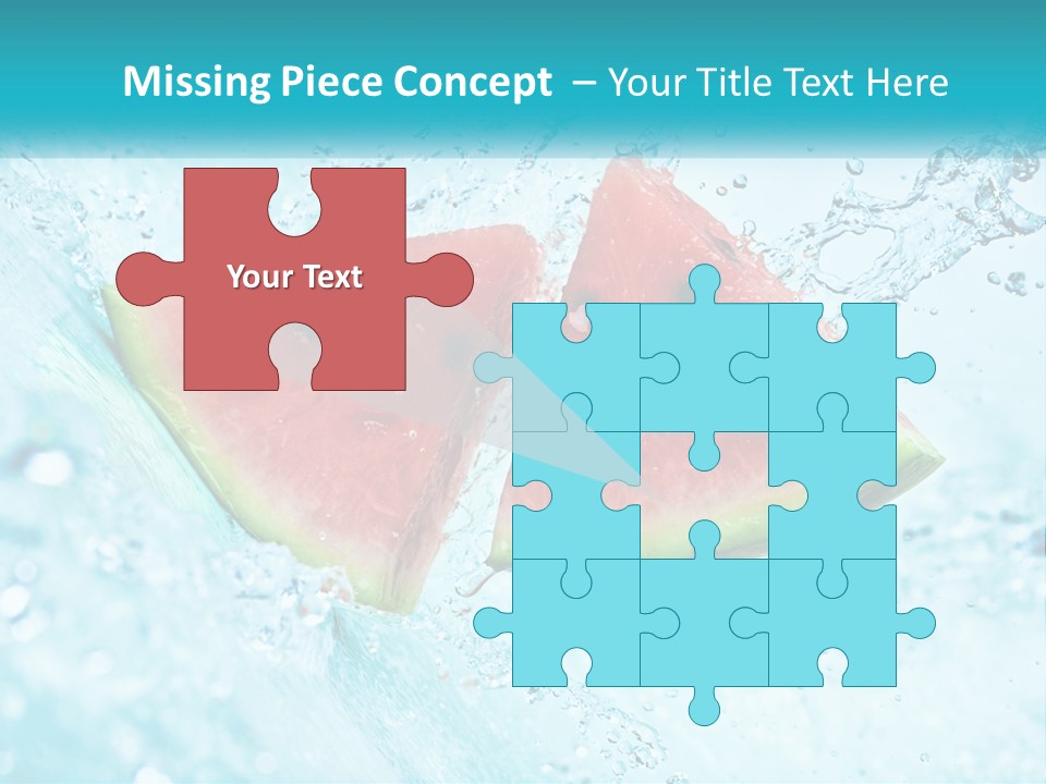 Two Slices Of Watermelon Are In The Water PowerPoint Template