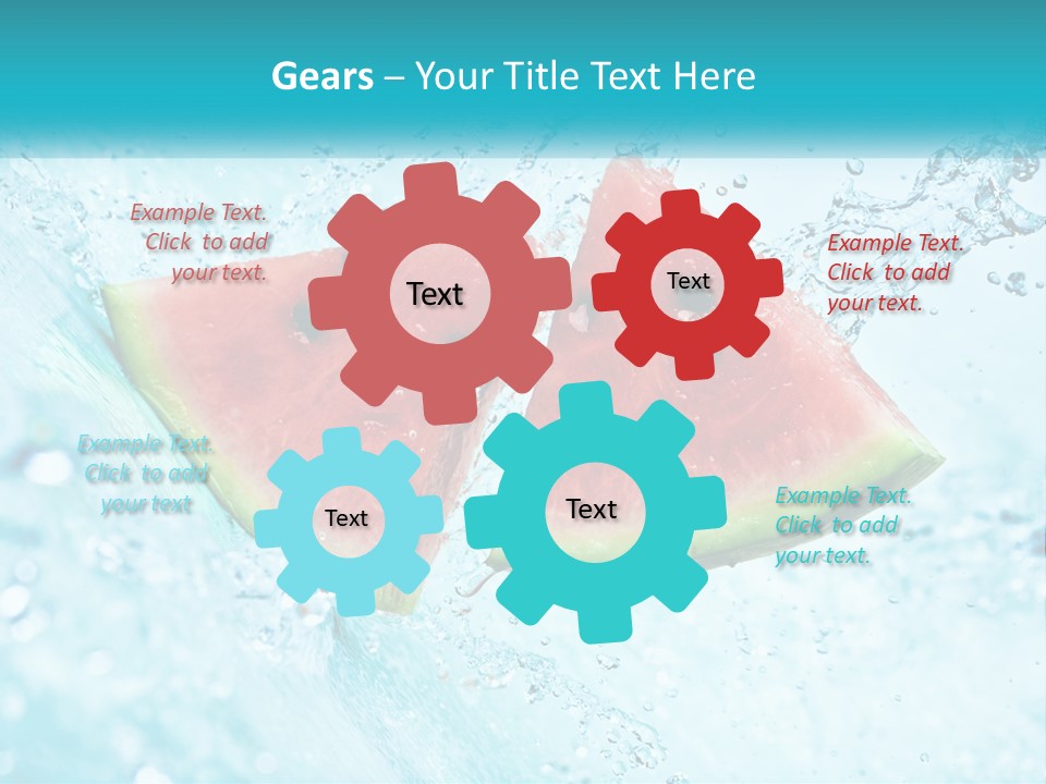 Two Slices Of Watermelon Are In The Water PowerPoint Template