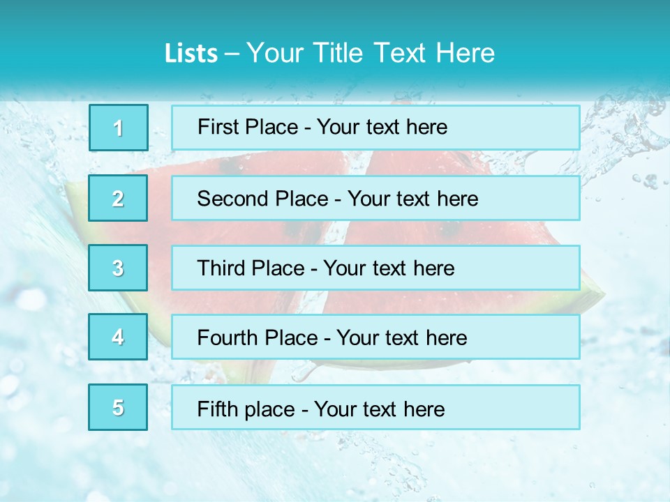 Two Slices Of Watermelon Are In The Water PowerPoint Template