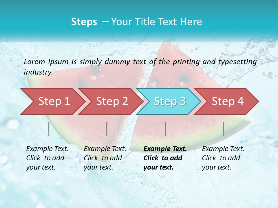 Two Slices Of Watermelon Are In The Water PowerPoint Template