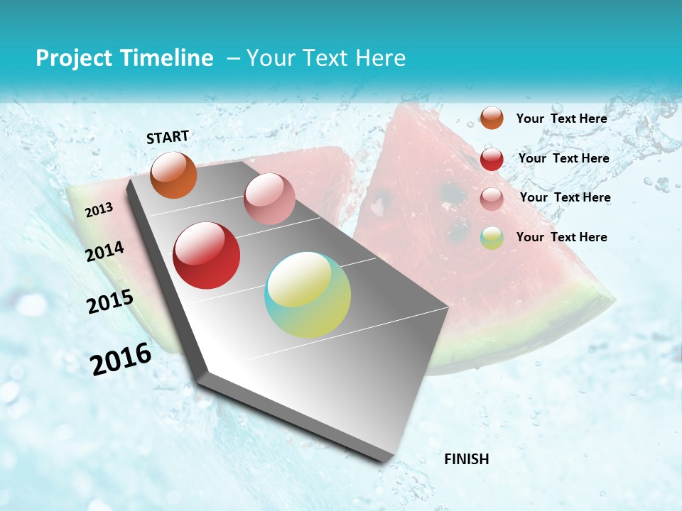 Two Slices Of Watermelon Are In The Water PowerPoint Template