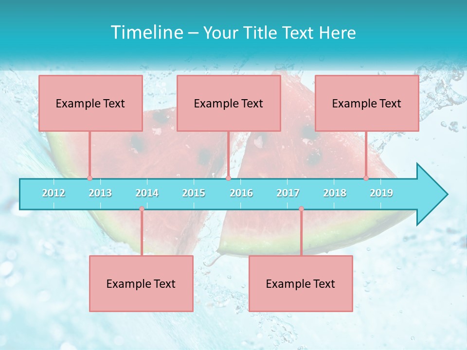 Two Slices Of Watermelon Are In The Water PowerPoint Template