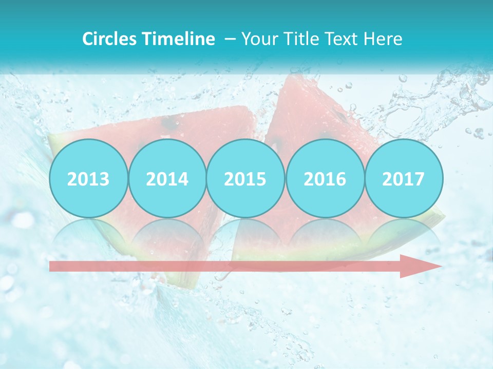 Two Slices Of Watermelon Are In The Water PowerPoint Template