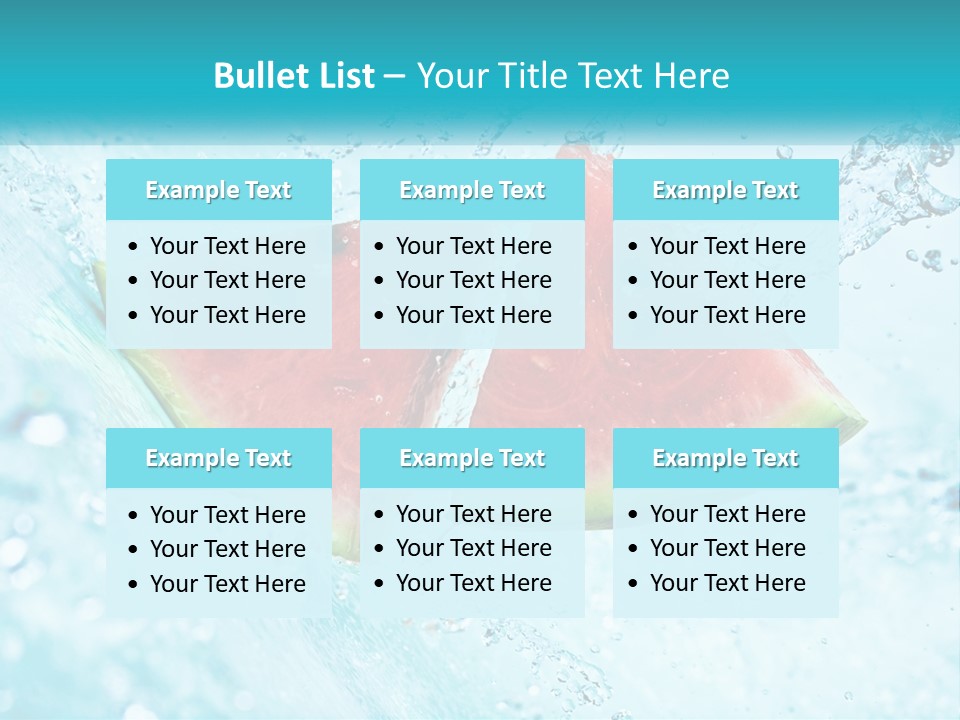 Two Slices Of Watermelon Are In The Water PowerPoint Template