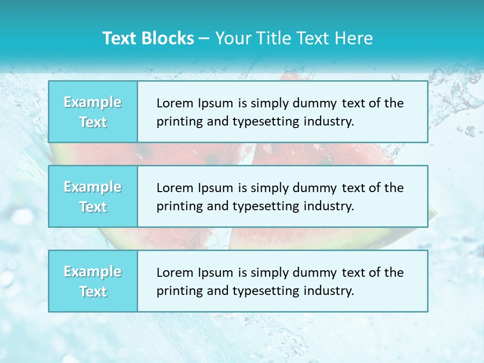 Two Slices Of Watermelon Are In The Water PowerPoint Template