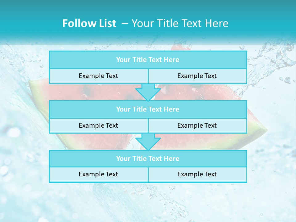 Two Slices Of Watermelon Are In The Water PowerPoint Template
