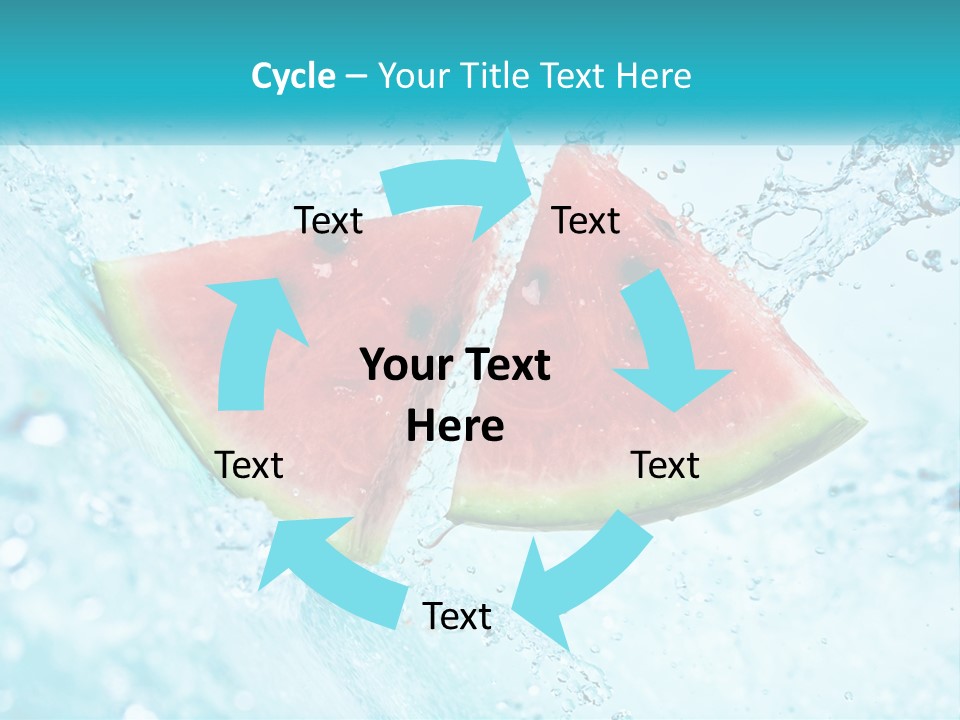 Two Slices Of Watermelon Are In The Water PowerPoint Template