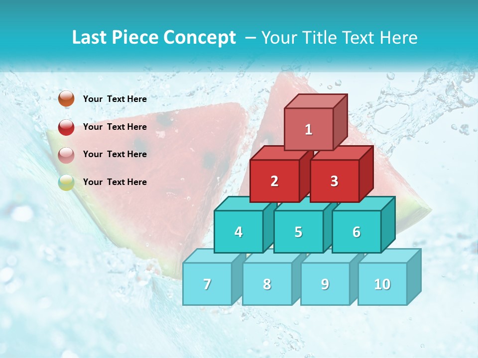 Two Slices Of Watermelon Are In The Water PowerPoint Template