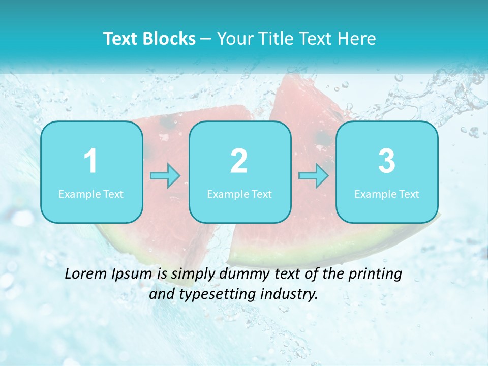 Two Slices Of Watermelon Are In The Water PowerPoint Template