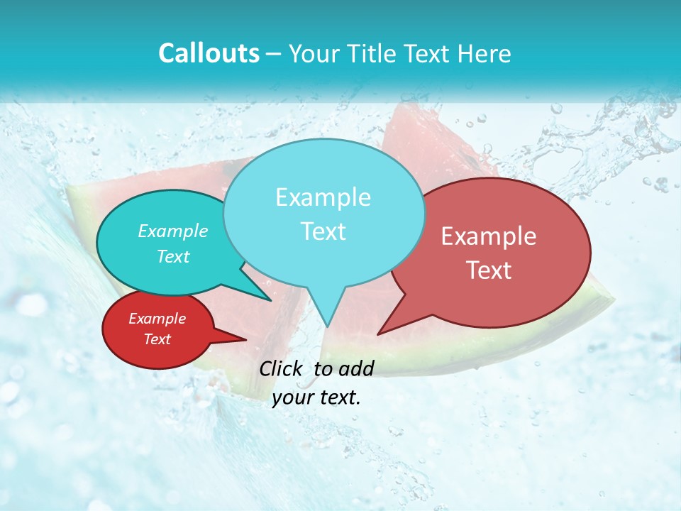 Two Slices Of Watermelon Are In The Water PowerPoint Template