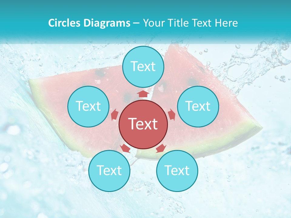 Two Slices Of Watermelon Are In The Water PowerPoint Template