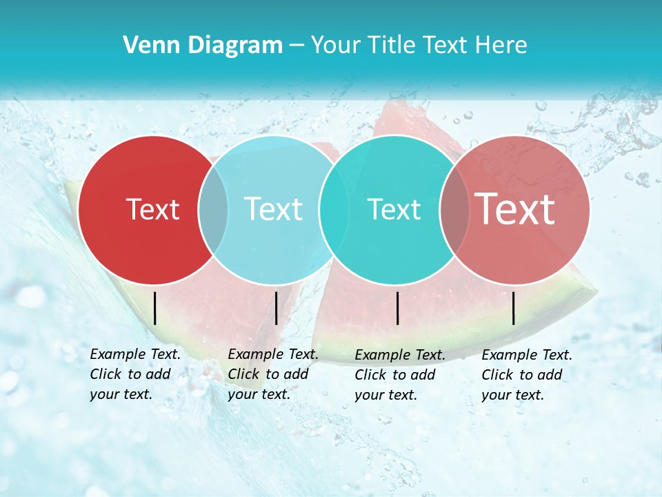 Two Slices Of Watermelon Are In The Water PowerPoint Template