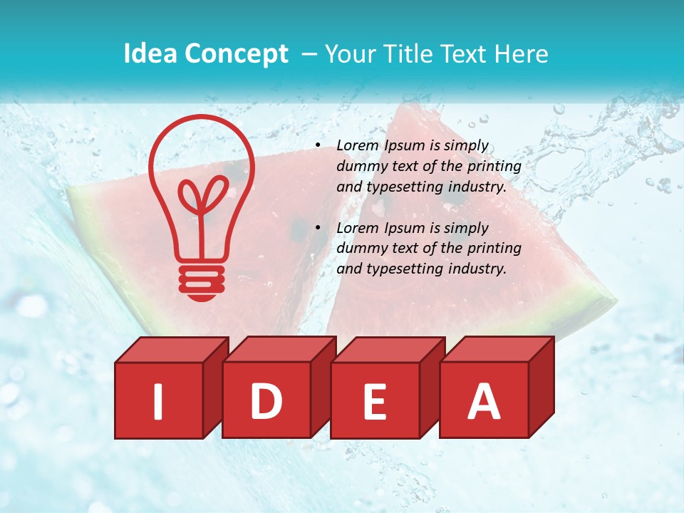 Two Slices Of Watermelon Are In The Water PowerPoint Template