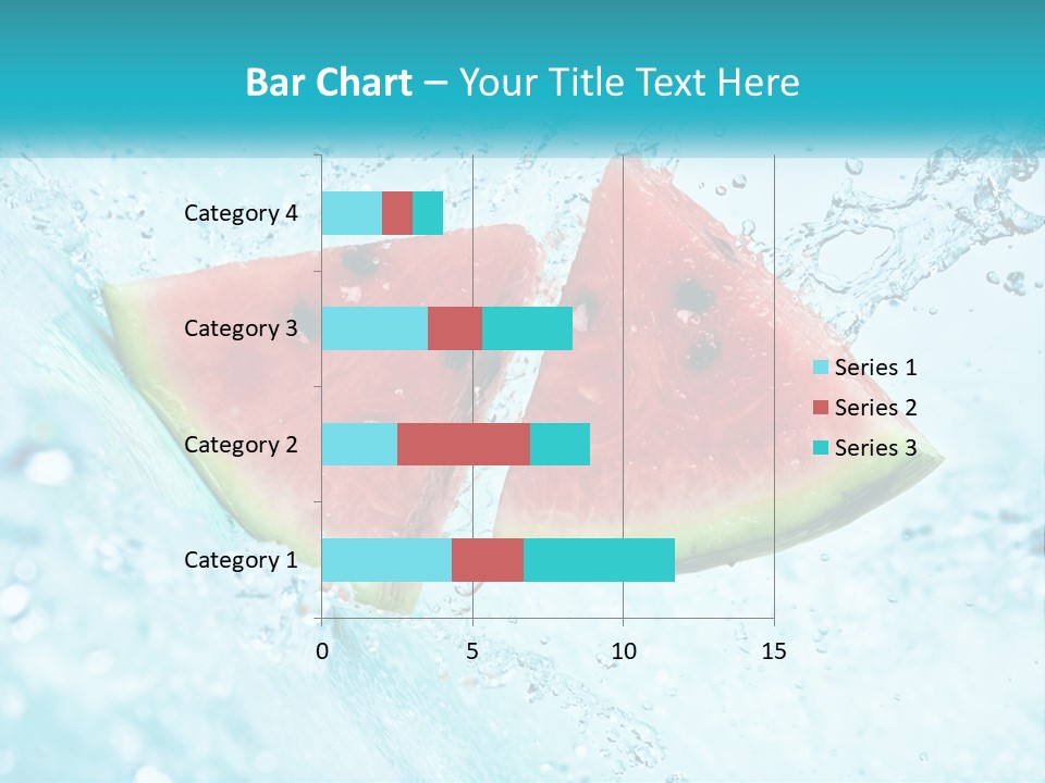 Two Slices Of Watermelon Are In The Water PowerPoint Template