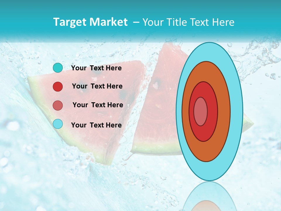 Two Slices Of Watermelon Are In The Water PowerPoint Template