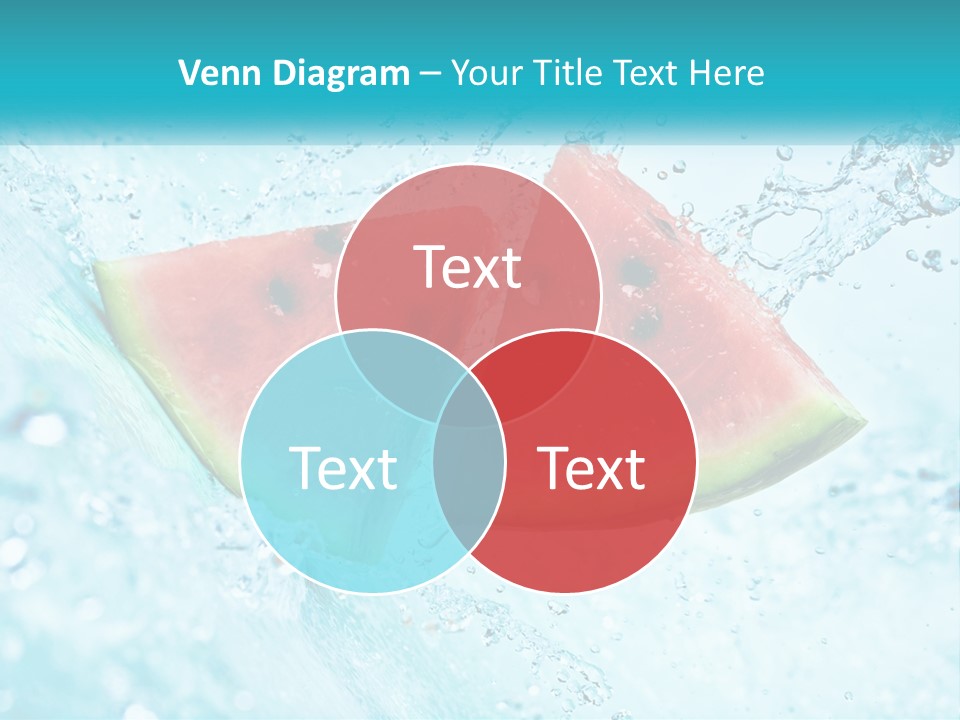 Two Slices Of Watermelon Are In The Water PowerPoint Template