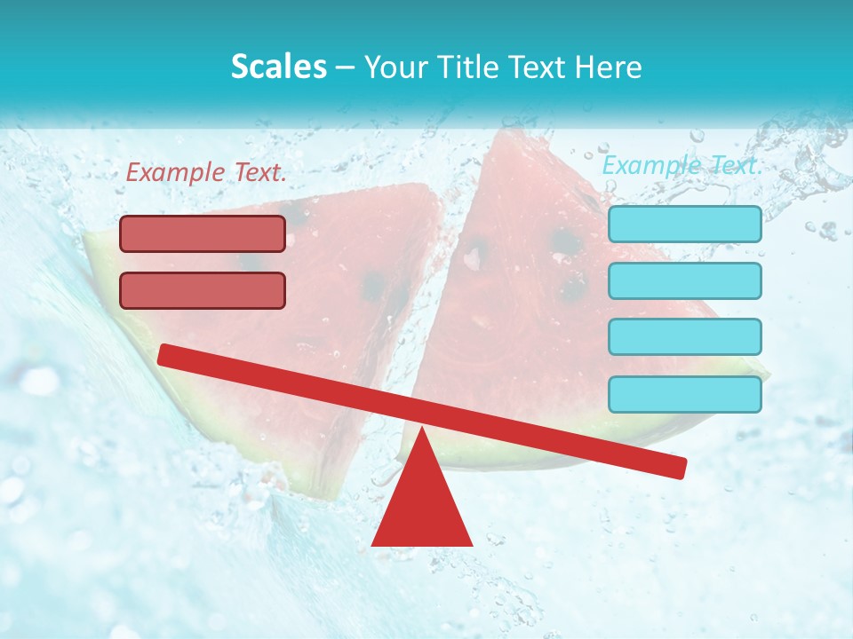 Two Slices Of Watermelon Are In The Water PowerPoint Template