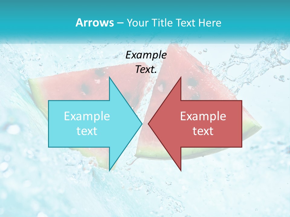 Two Slices Of Watermelon Are In The Water PowerPoint Template