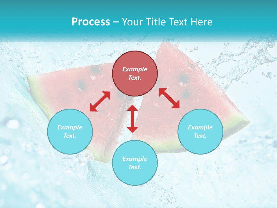 Two Slices Of Watermelon Are In The Water PowerPoint Template