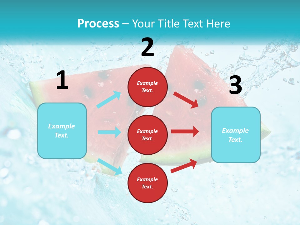 Two Slices Of Watermelon Are In The Water PowerPoint Template