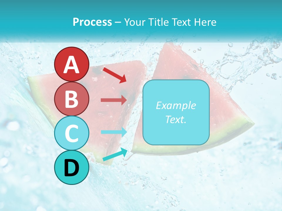 Two Slices Of Watermelon Are In The Water PowerPoint Template
