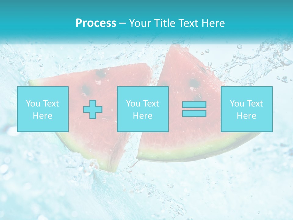 Two Slices Of Watermelon Are In The Water PowerPoint Template