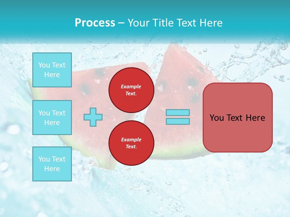 Two Slices Of Watermelon Are In The Water PowerPoint Template