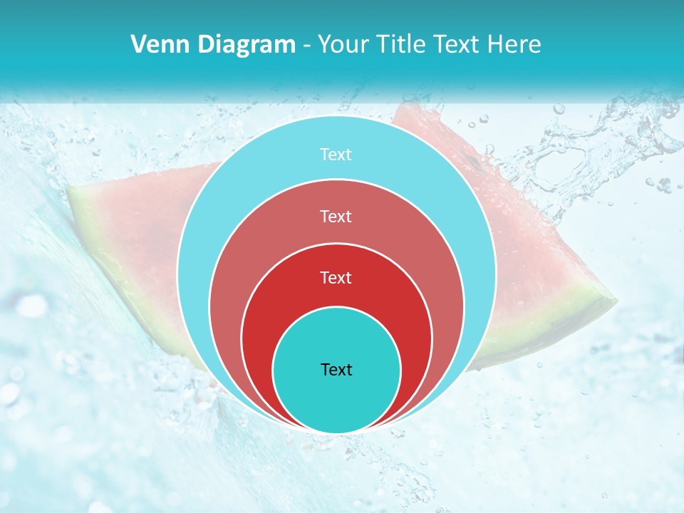 Two Slices Of Watermelon Are In The Water PowerPoint Template