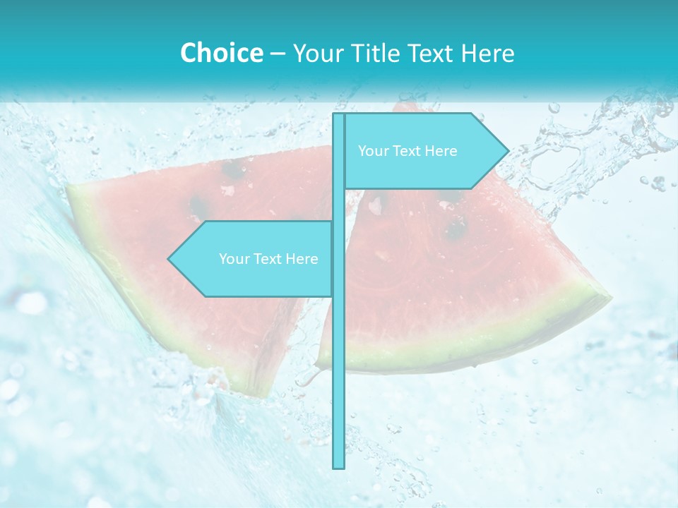 Two Slices Of Watermelon Are In The Water PowerPoint Template