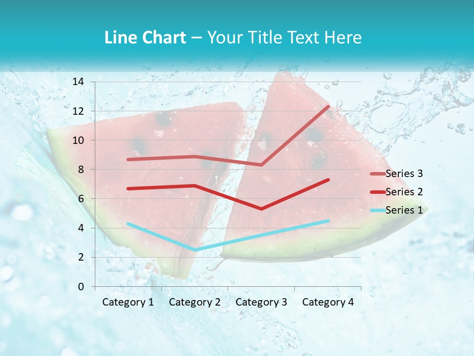 Two Slices Of Watermelon Are In The Water PowerPoint Template