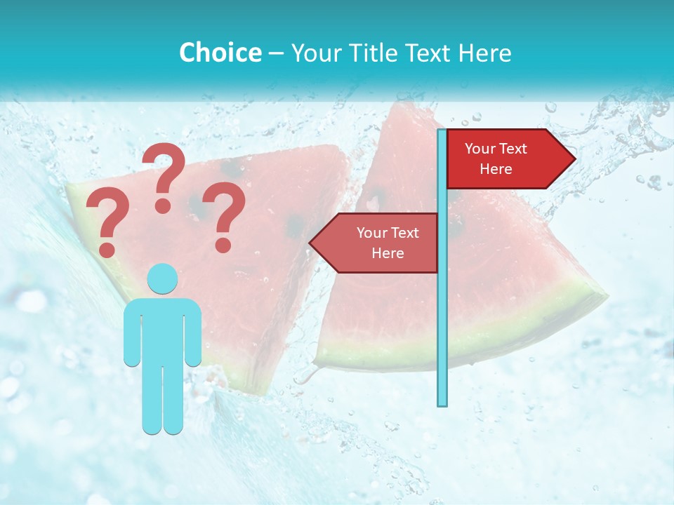 Two Slices Of Watermelon Are In The Water PowerPoint Template