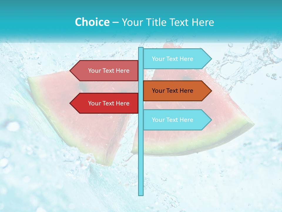 Two Slices Of Watermelon Are In The Water PowerPoint Template
