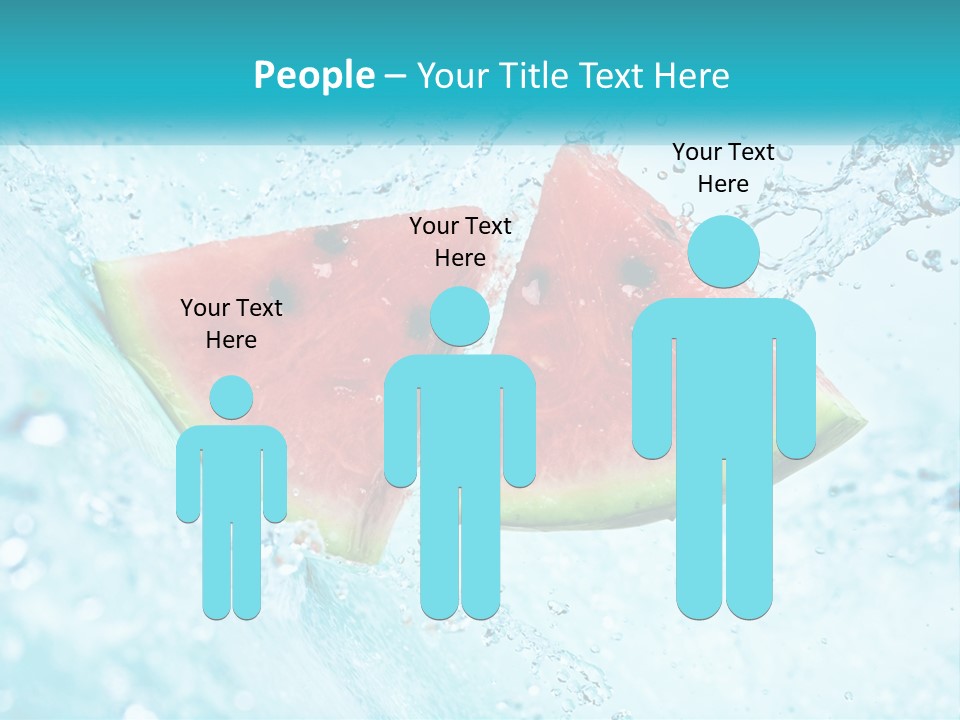 Two Slices Of Watermelon Are In The Water PowerPoint Template