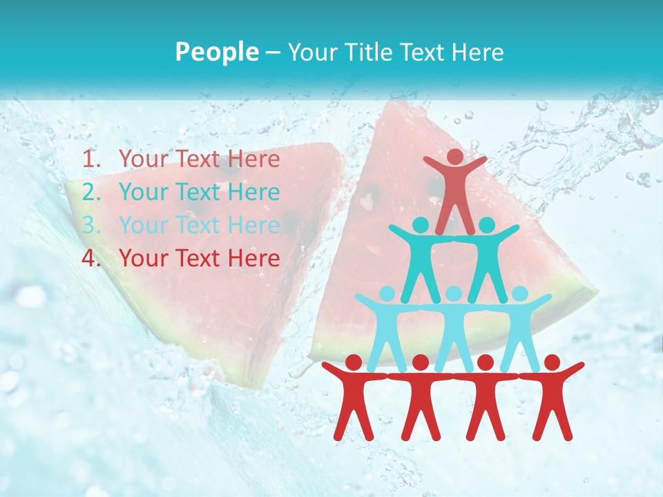 Two Slices Of Watermelon Are In The Water PowerPoint Template