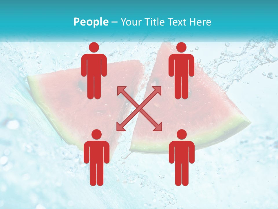Two Slices Of Watermelon Are In The Water PowerPoint Template