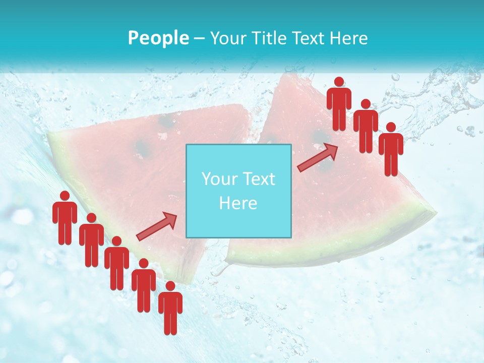 Two Slices Of Watermelon Are In The Water PowerPoint Template