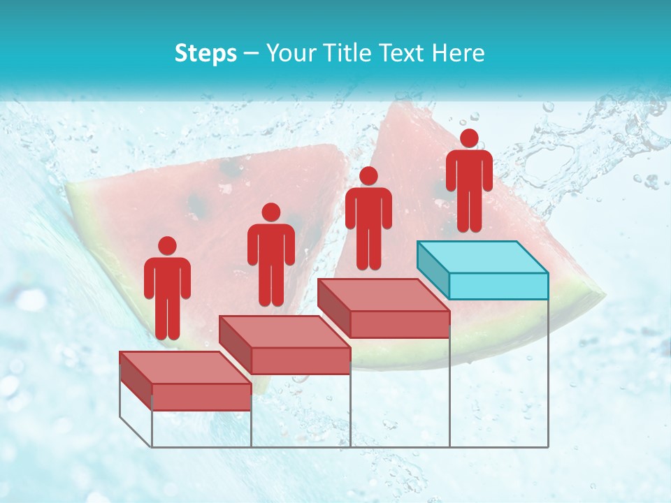 Two Slices Of Watermelon Are In The Water PowerPoint Template