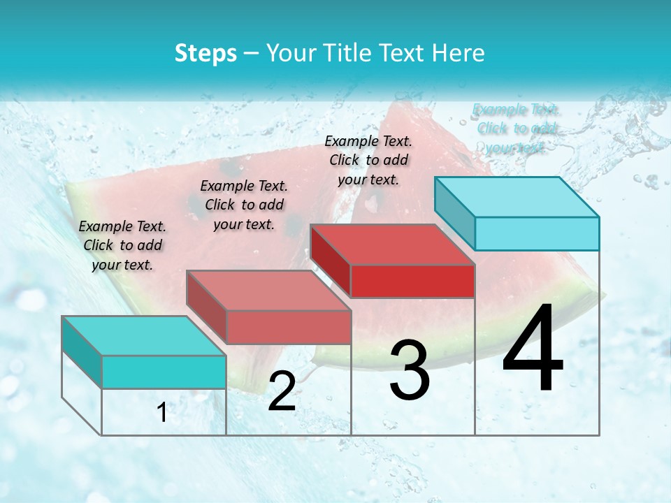 Two Slices Of Watermelon Are In The Water PowerPoint Template