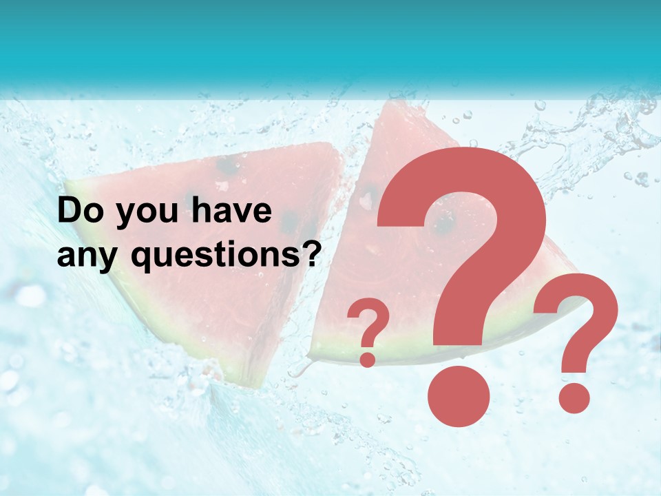 Two Slices Of Watermelon Are In The Water PowerPoint Template