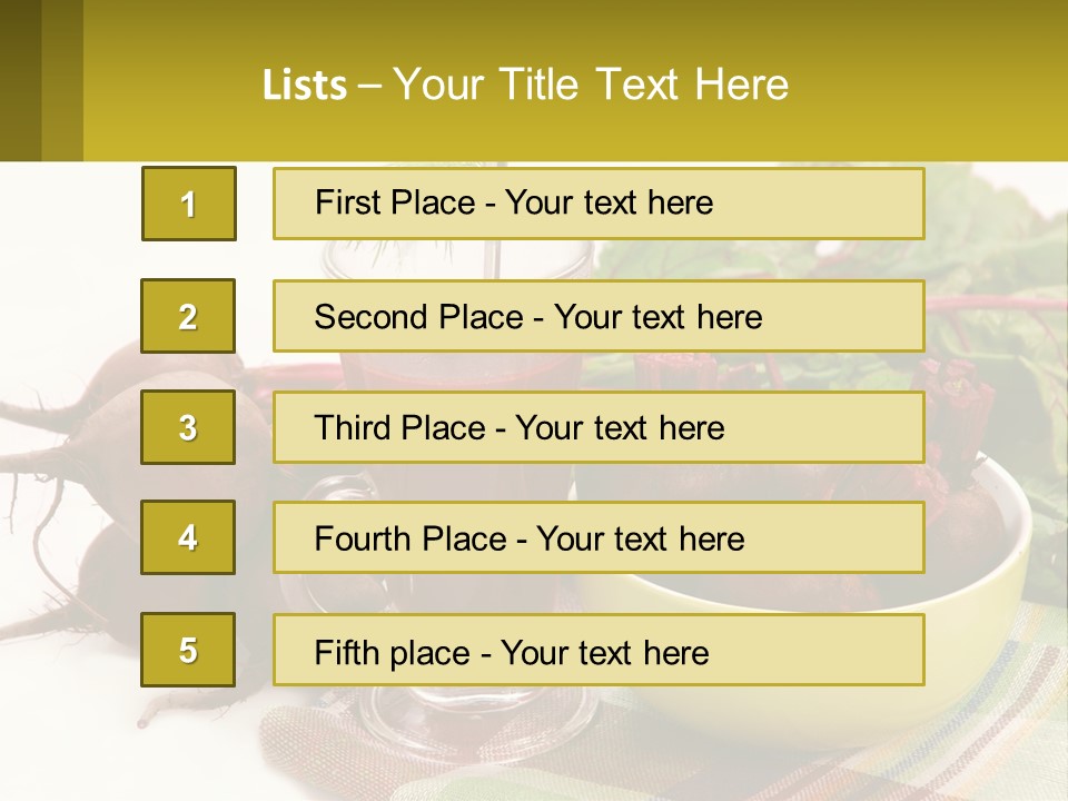 A Bowl Of Beets Next To A Glass Of Beet Juice PowerPoint Template