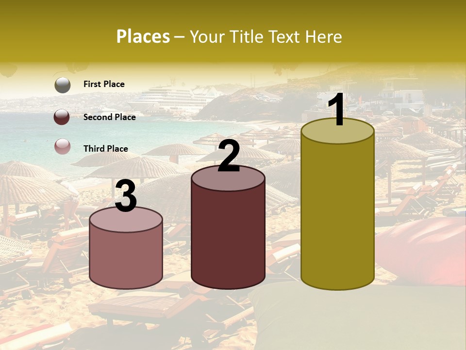 A Bunch Of Umbrellas That Are On A Beach PowerPoint Template