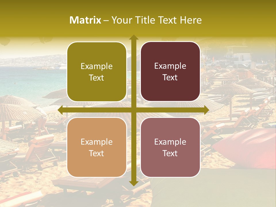 A Bunch Of Umbrellas That Are On A Beach PowerPoint Template