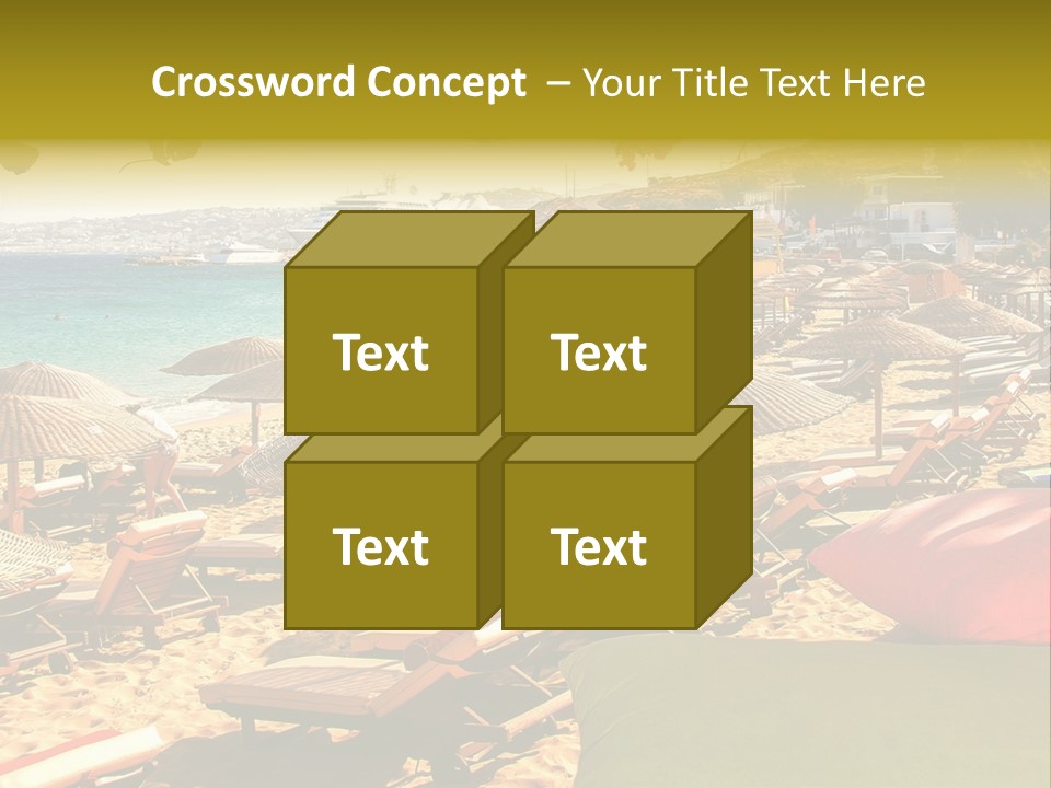 A Bunch Of Umbrellas That Are On A Beach PowerPoint Template