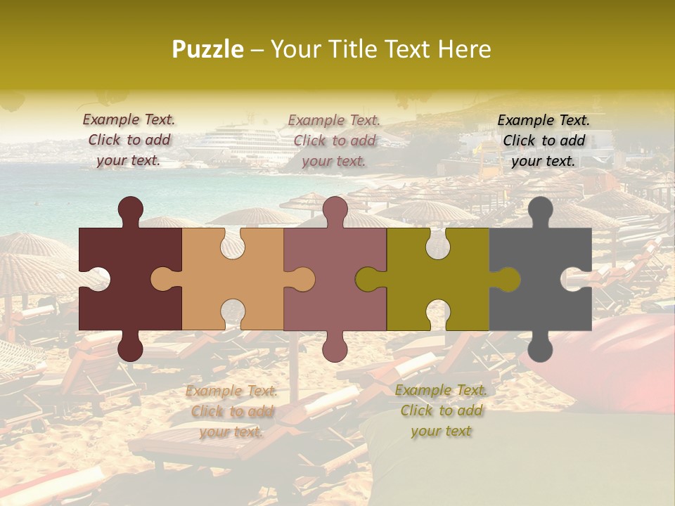 A Bunch Of Umbrellas That Are On A Beach PowerPoint Template