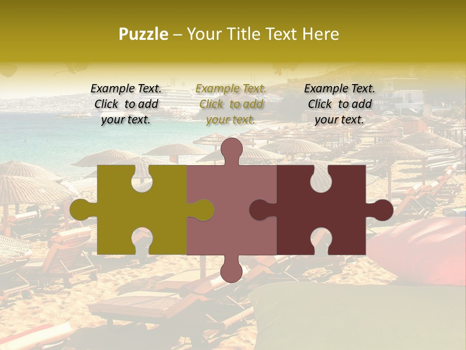 A Bunch Of Umbrellas That Are On A Beach PowerPoint Template