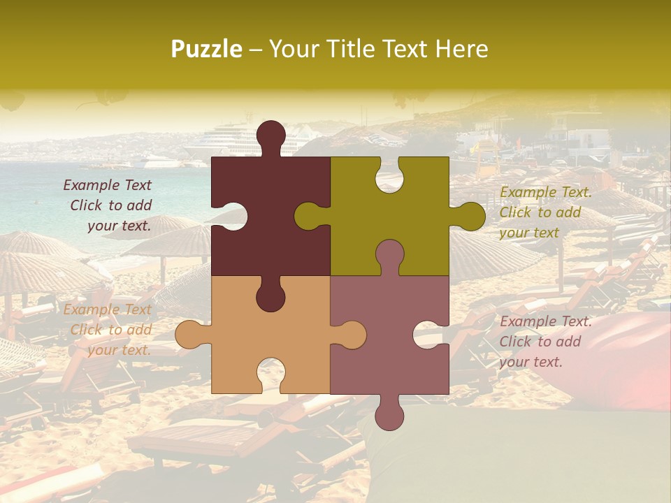 A Bunch Of Umbrellas That Are On A Beach PowerPoint Template